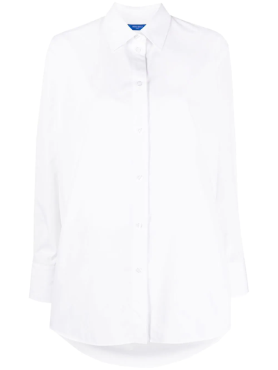 Nina Ricci Cotton Poplin Shirt With Logo Embroidery In White