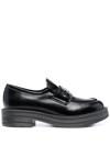 LOVE MOSCHINO LOGO-PLAQUE CHUNKY LOAFERS