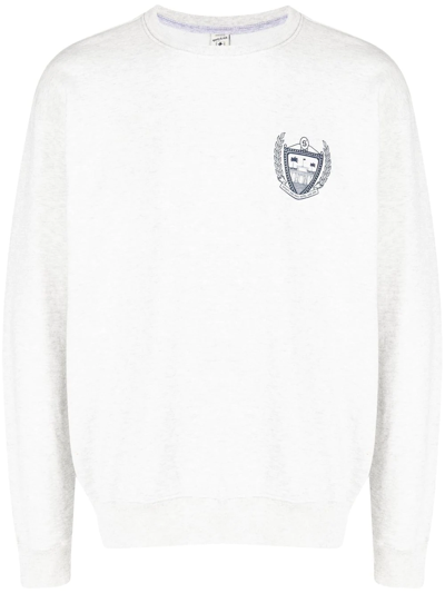 Sporty And Rich Logo Crew-neck Sweatshirt In Grey