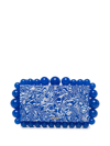 Cult Gaia Eos Beaded Marbled Acrylic Clutch In Blue