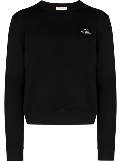 Valentino Black Logo-print Cotton Sweatshirt
