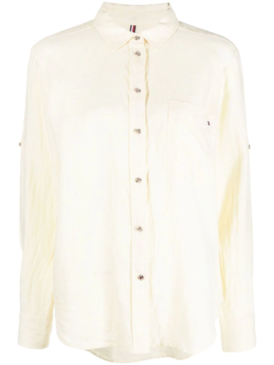 Tommy Hilfiger Embroidered-logo Long-sleeve Shirt In Gelb