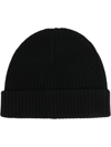 Filippa K Ribbed-knit Wool Beanie In Black