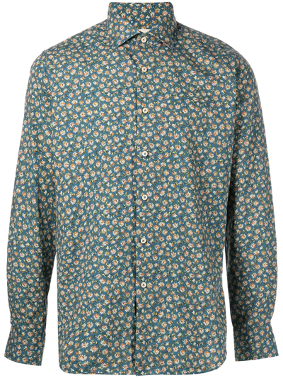 Xacus Floral-print Long-sleeved Shirt In Mehrfarbig