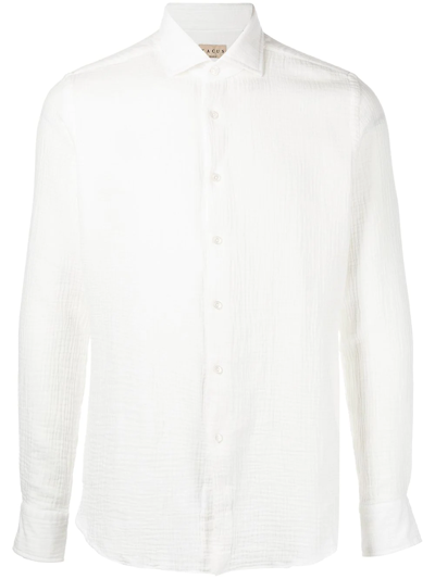 Xacus Long-sleeved Cotton Shirt In Weiss