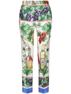 DOLCE & GABBANA CROPPED GRAPHIC-PRINT TROUSERS