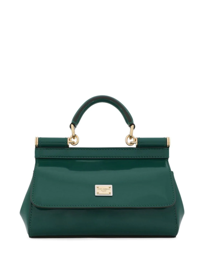 Dolce & Gabbana Sicily Leather Crossbody Bag In Green