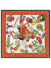 Dolce & Gabbana Silk Vegetable Print Scarf In White