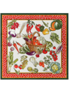 Dolce & Gabbana Silk Vegetable Print Scarf In White