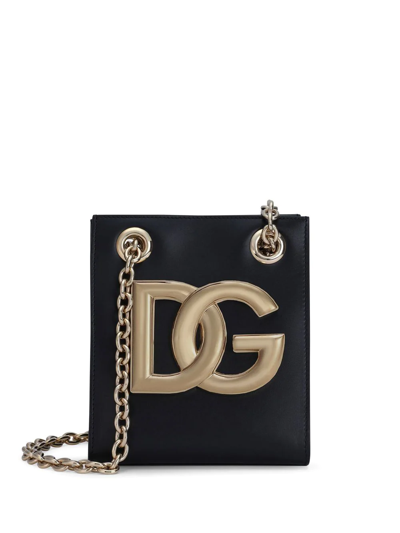 Dolce & Gabbana 3.5 Logo Crossbody Bag In Black