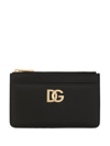 Dolce & Gabbana Logo-plaque Zip-fastening Wallet In Black