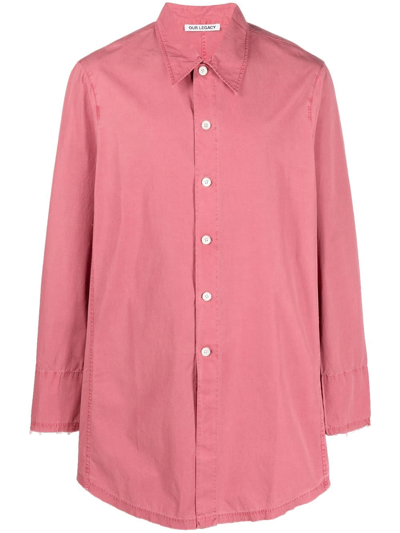 Our Legacy Oversized Long-sleeve Shirt In Pink