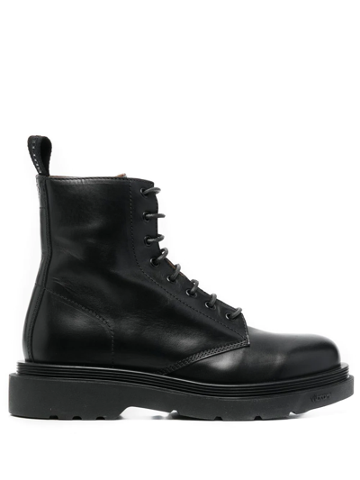 Buttero Chunky Lace-up Boots In Schwarz