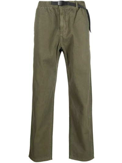 Gramicci G-pants Durable Cotton Utility Trousers With Elastic Waist And Webbing Belt In Green