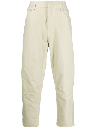 Stone Island Shadow Project Zip-detail Straight-leg Trousers In Green