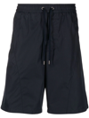Giorgio Armani Drawstring Organic Cotton Track Shorts In Blau