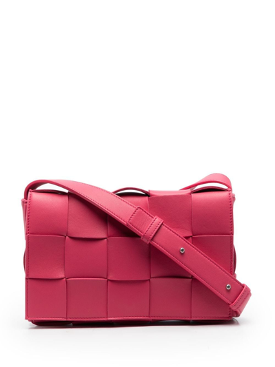 Bottega Veneta Casette Intrecciato Crossbody Bag In Pink