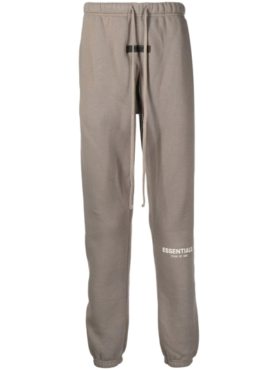 Essentials Logo-print Drawstring Track Pants In Brown