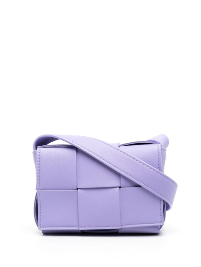 Bottega Veneta Interwoven-design Crossbody Bag In Violett