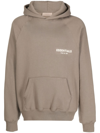 Essentials Logo-print Long-sleeve Hoodie In Brown