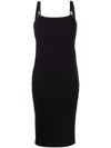 Fendi Monogram-jacquard Bodycon Midi Dress In Schwarz