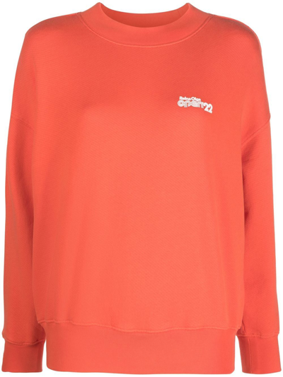 Reina Olga Logo-print Long-sleeve Sweatshirt In Red
