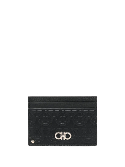 FERRAGAMO LOGO-DEBOSSED LEATHER CARDHOLDER