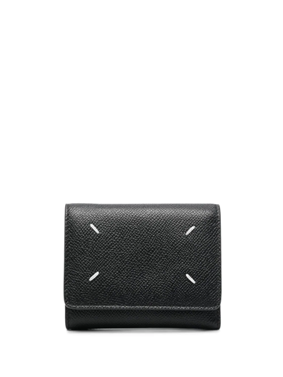 Maison Margiela Folded Four-stitch Wallet In Schwarz