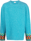 Etro Intarsia-knit Virgin-wool Jumper In Blue