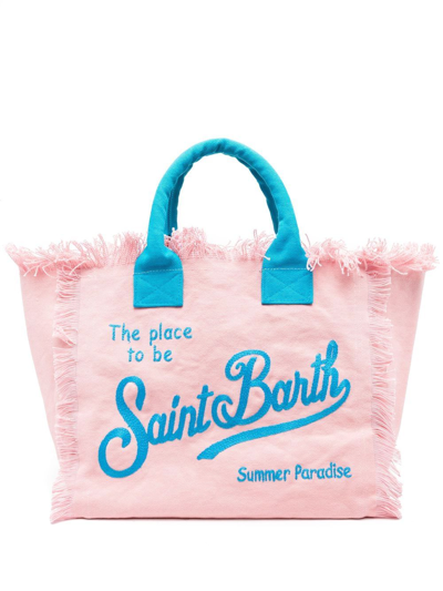 Mc2 Saint Barth Logo-embroidered Tassel Tote Bag In Rosa