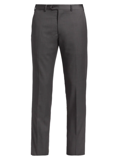 Emporio Armani Virgin Wool Slim-fit Pants In Grey