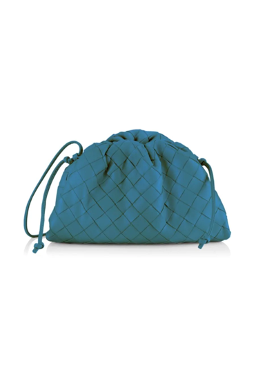 Bottega Veneta Mini The Pouch Leather Clutch In Blue