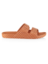 Freedom Moses Camo-print Two-strap Slides In Stone Toffee