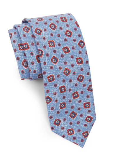 Saks Fifth Avenue Collection Scattered Geo Print Silk Tie In Light Blue