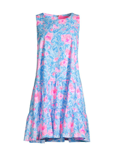 Lilly Pulitzer Trina Floral Minidress In Blue