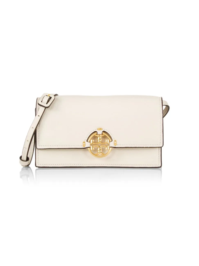 Tory Burch Miller Leather Crossbody Wallet In New Ivory