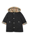 BURBERRY BABY BOY'S DIAMOND QUILTED NYLON HOODED COAT