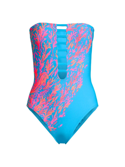 Lilly Pulitzer Teslee One-piece Swimsuit In Turquoise Oasis