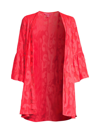 Lilly Pulitzer Motley Swirl Jacquard Coverup In Spicy Coral Poly Crepe Swirl Clip
