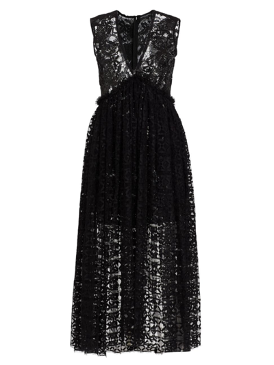 Frederick Anderson Rebirth Sequin Lace Gown In Black