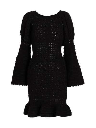 Frederick Anderson Rebirth Crochet Bubble Dress In Black