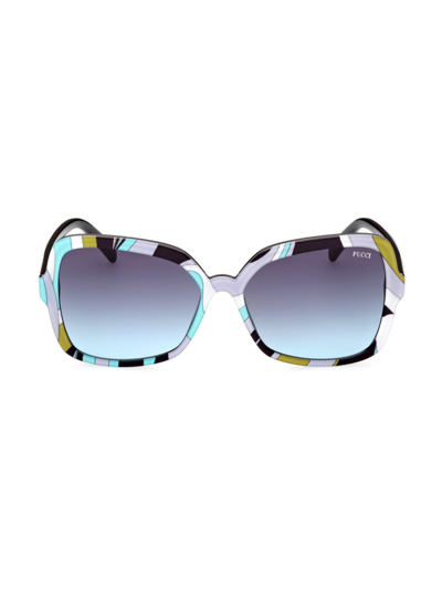 Pucci 60mm Butterfly Sunglasses In Turquoise