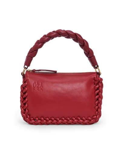 Altuzarra Small Braided Colorblock Leather Top Handle Bag In Red Multi