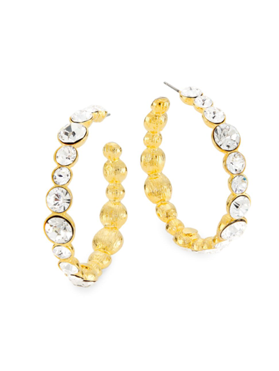 Kenneth Jay Lane Women's Goldtone & Crystal Hoop Earrings
