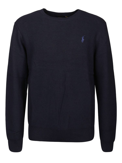 Polo Ralph Lauren Logo Embroidered Crewneck Sweatshirt In Navy