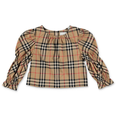 Burberry Вurberry Kids Checked Puff In Archive Beige