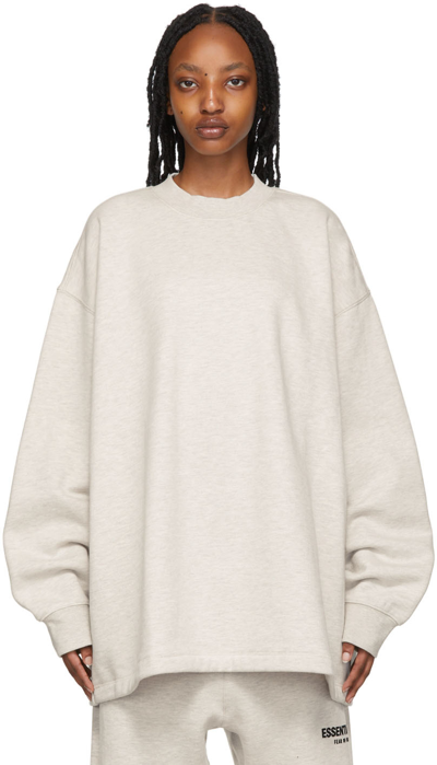 Essentials Off-white Relaxed Sweatshirt In Light Oatmeal