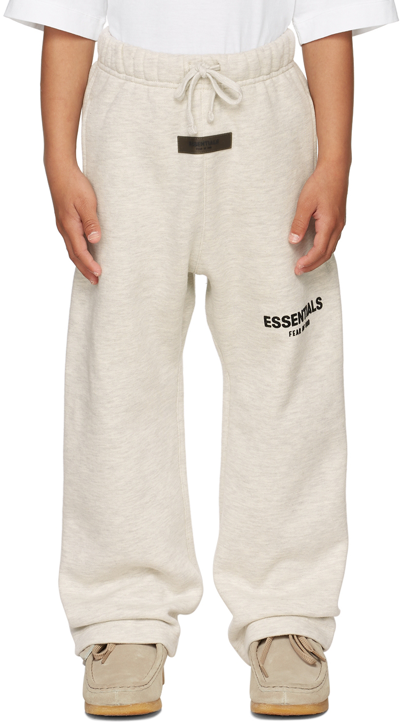 Essentials Kids Off-white Logo Lounge Pants In Light Oatmeal