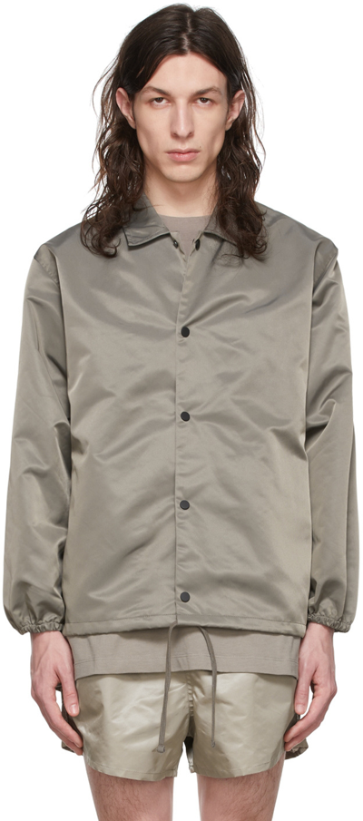 Essentials Taupe Nylon Jacket In Desert Taupe