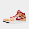 Nike Jordan Air Retro 1 Mid Casual Shoes In Onyx/light Curry/white